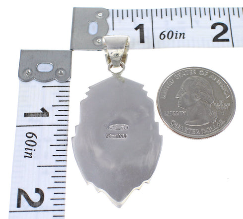 Native American Village Design Silver Multicolor Pendant QX70378